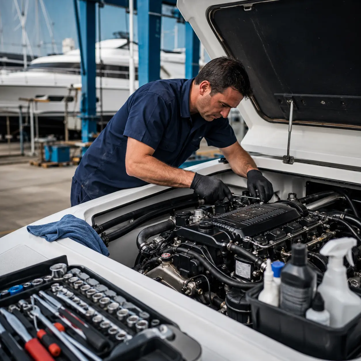 Boat engine maintenance